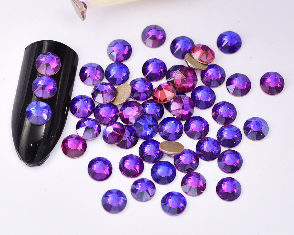 16 Perfect Cut Facets New Product Purple Velvet Nail Rhinestone