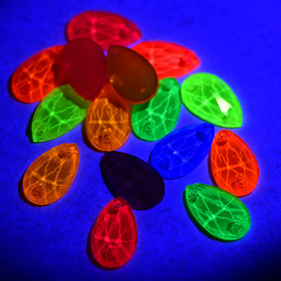 OLeeya Neon Fluorscent Glass Sew On Rhinestones Teardrop Sewing For Dresses