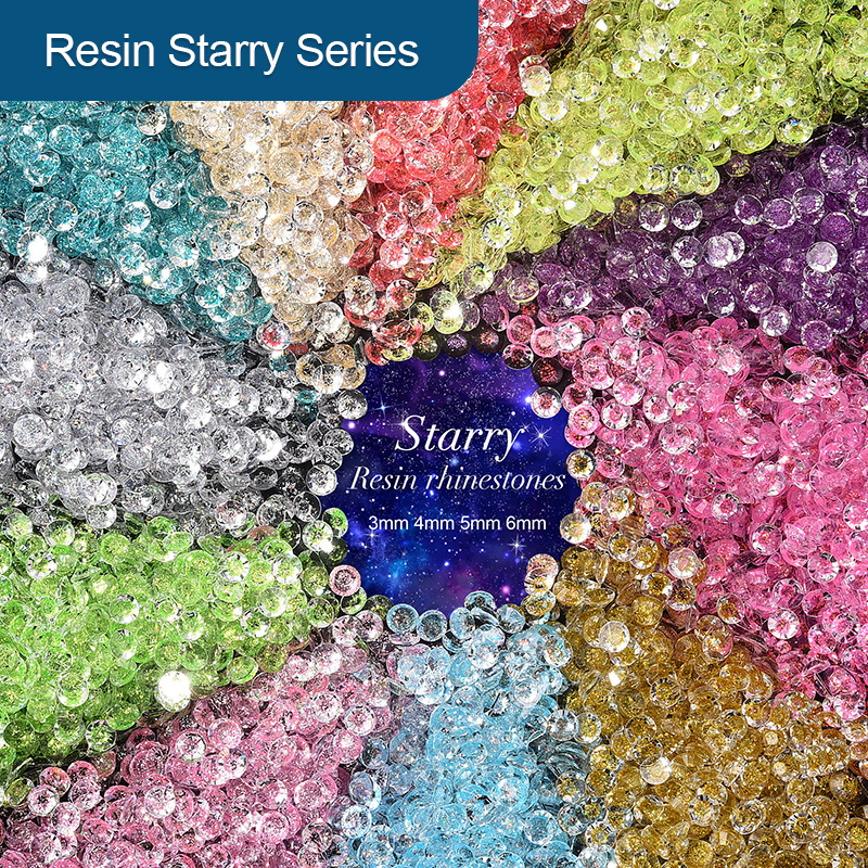 OLEEYA Resin Starry Color Non Hotfix Rhinestones Wholesale Bulk Strass DIY Nails Crystals for Nail Charms Dress 