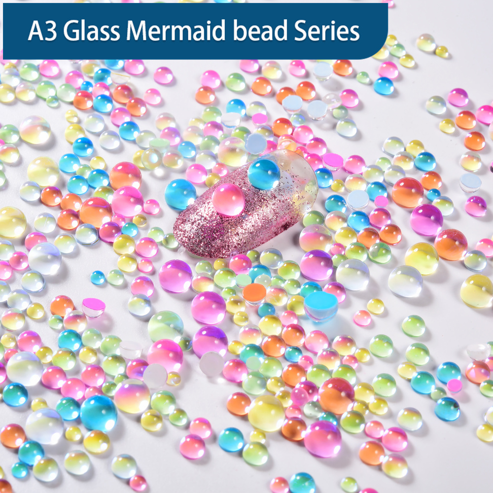 2023 New Glass Non Hotfix Rhinestones Aurora White SS6 SS8 SS10 SS12 SS16 SS20 Mermaid Tears For Nail Art