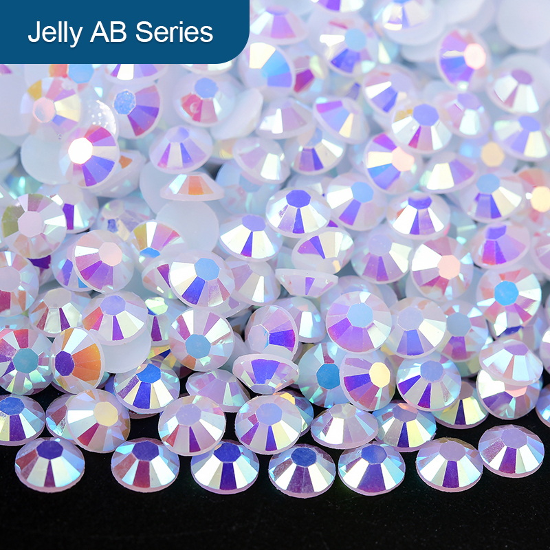 Resin Glitter Non Hotfix Rhinestones Bulk Wholesale Jelly Bottom AB Colors Strass DIY Crystals Diamond for Nails