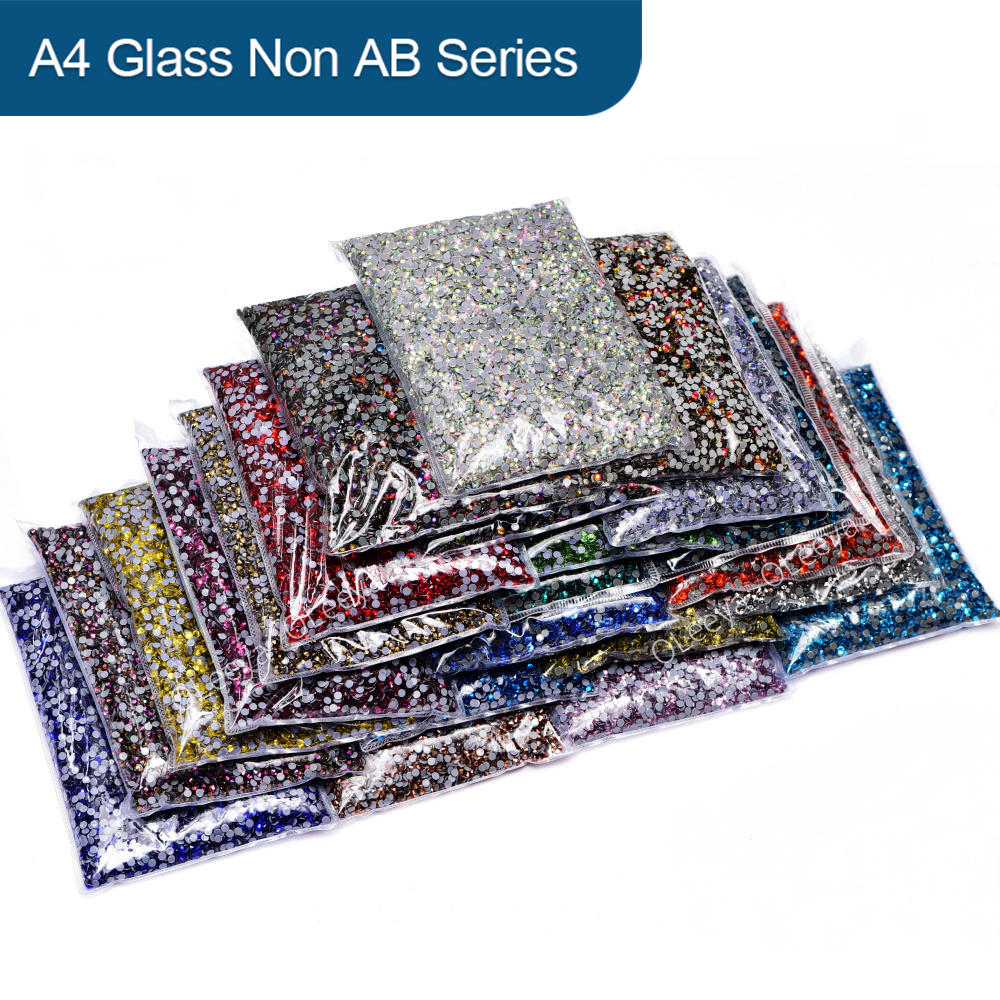 Oleeya High Quality Bulk Wholesale Glass Crystal AB Flatback Hot Fix Rhinestones With Glue On Back For Clothing And Cups