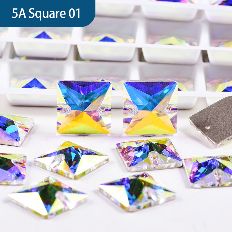OLeeya 5A Quality Colorful Mixed Flatback Glass Sew on Rhinestone Cosmic Shape Rhinestones for Show Party Gemstone Clothing 