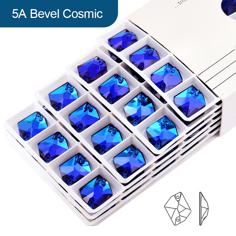 OLeeya Top Quality Glass 5A Shiny Crystal cosmic Flatback Sew on Stones for Garment Accessory