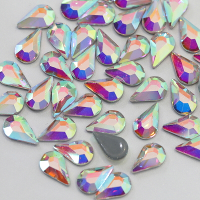 2# Teardrop Shape Crystal AB Color China Swarovski Hot Fix Rhinestone for Nail Art