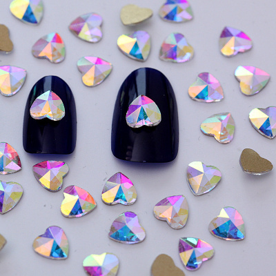 K9 quality fancy shape heart crystal ab nail rhinestones