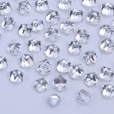 Glass 4mm square crystals beads