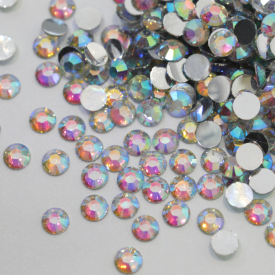 Silver Back Resin Crystal AB Non Hotfix Rhinestones No Foil Back for Phone Decoration