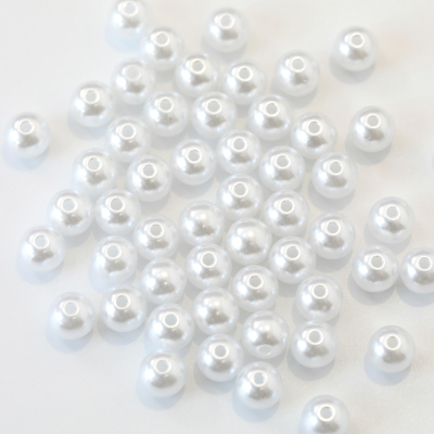ABS Plastic White Round Decorative Beads with One Hole Designs Pearl Cage Pendant
