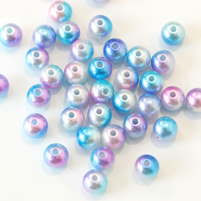 Wholesale rainbow colors plastic round pearls in bulk