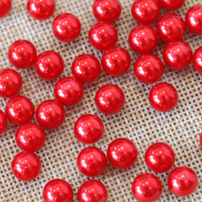 Imitation Pearl Red Faux Beads for Decorating Rhinestone Cowboy Hats