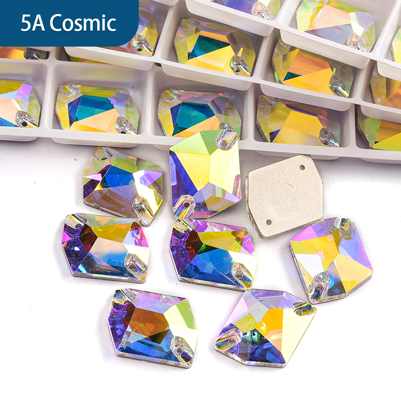 OLeeya 5A qualité coloré verre plat mélangé coudre sur strass strass de forme cosmique pour afficher des vêtements de pierres gemmes 