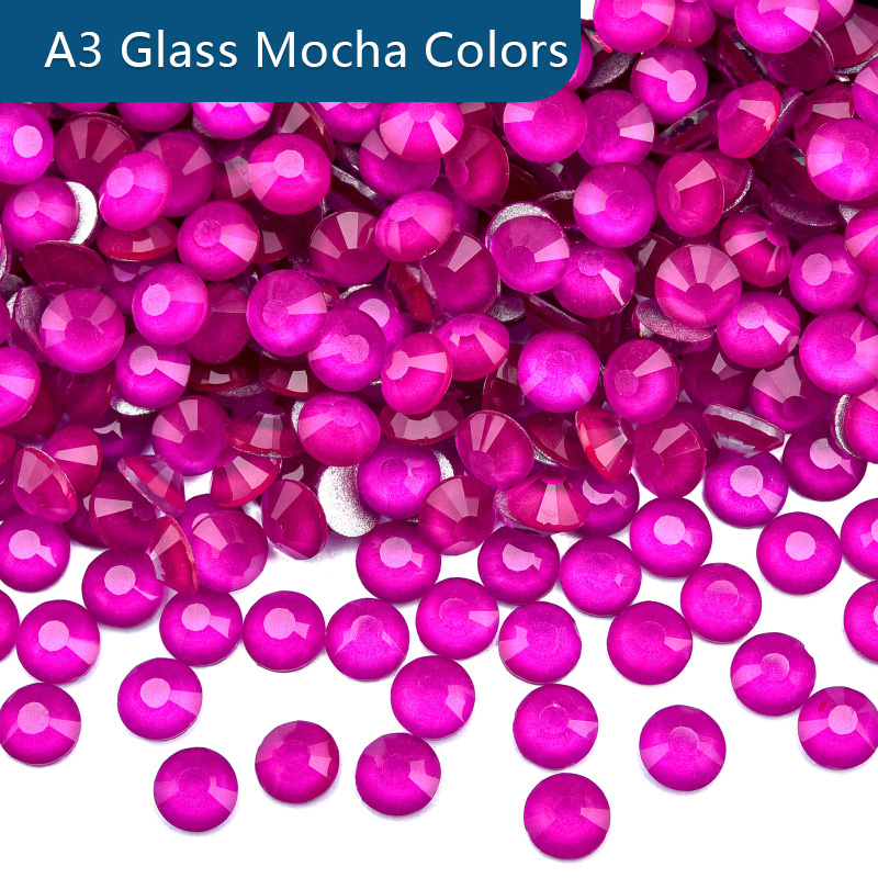 Mocha Glass Non Hotfix Rhinestones Silver Flatback Crystals for DIY Nail Art Charm Gems
