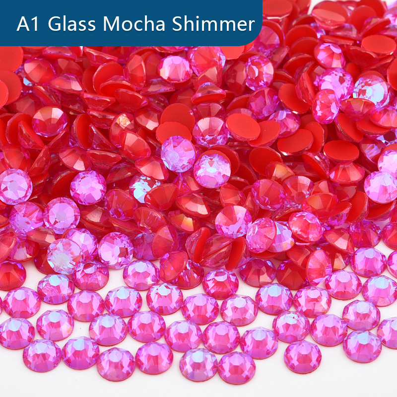 Premium Rhinestone Mocha Shimmer 16cuts Glass Flatback Crystal Rhinestones